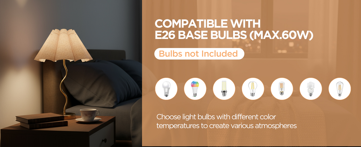 Small Table Lamp, Bedside Nightstand Lamp with Adjustable Beige Lampshade, Morden Mini Desk Lamp