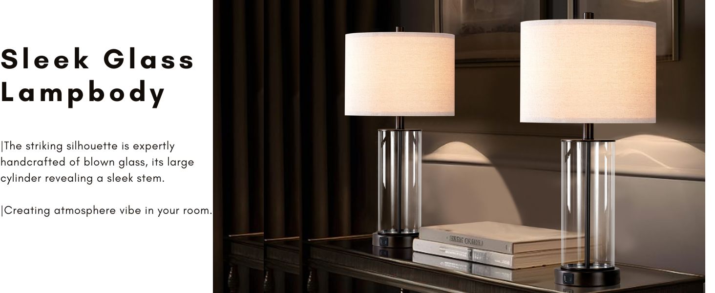 Glass Table Lamp Set