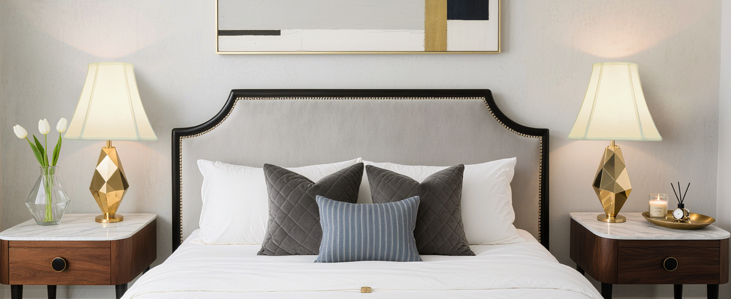 Square Cut Corner Lamp Shades for Bedside Lamps