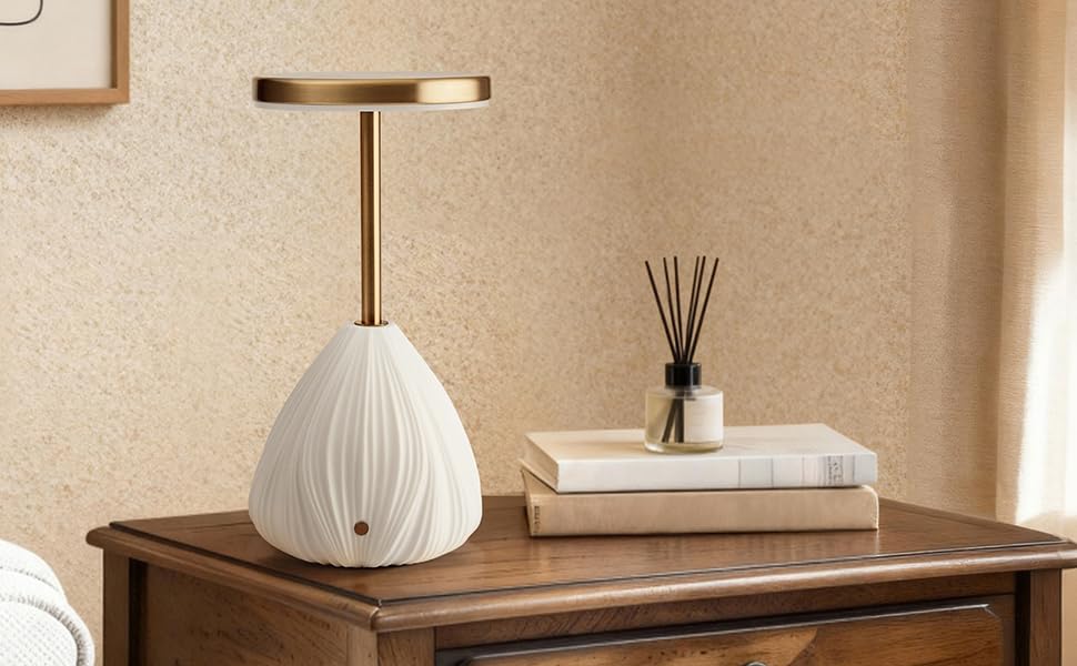 RONDURE 10.6" Ceramic Cordless Table Lamp