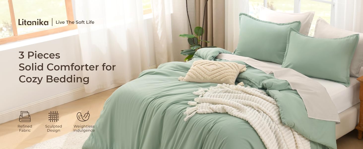 Solid Sage Comforter