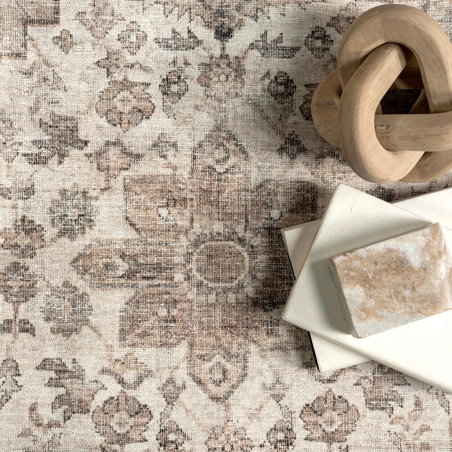 nuLOOM 6' x 9' Machine Washable Area Rug with Waterproof Spill Proof Surface, Non Slip Backing and Stain Resistant for Living Room, Bedroom, Kitchen, Dining Room, Davi Taupe - Image 12