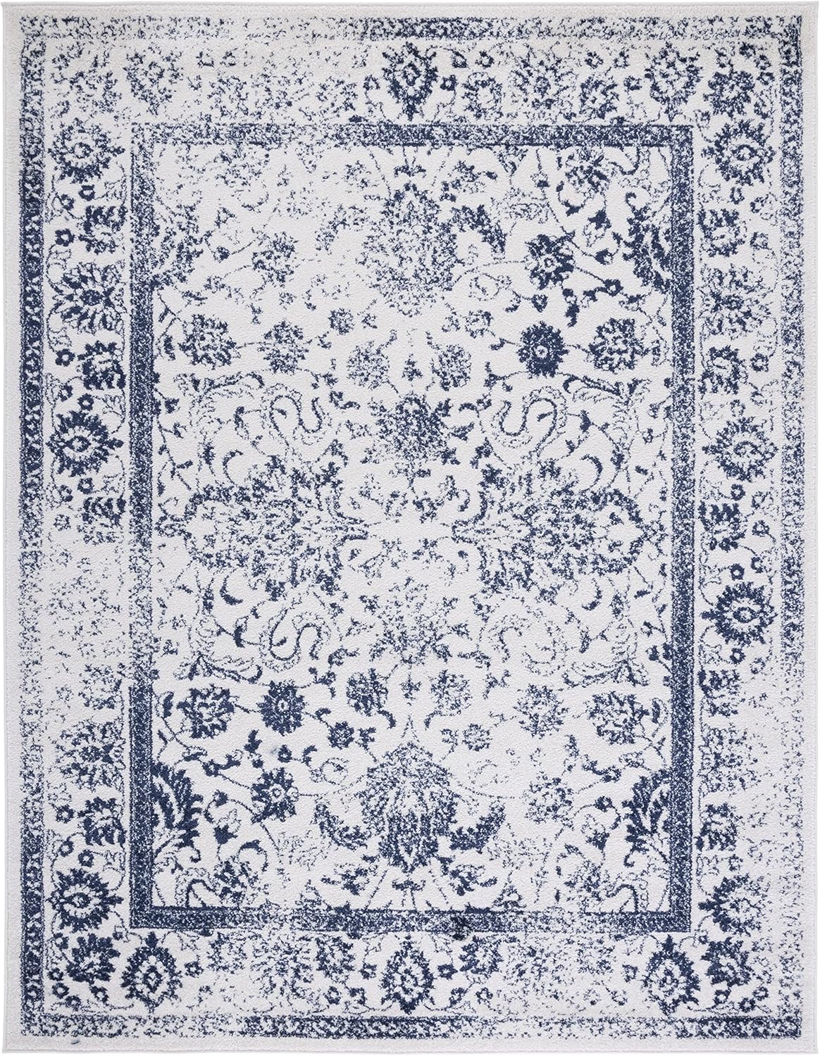 SAFAVIEH Area Rug 8x10 - Adirondack Collection - Large - Ivory & Navy, Vintage Distressed Design, Non-Shedding & Easy Cleaning, Ideal for Living Room, Bedroom, Office, Dining Space (ADR109M) - Image 3
