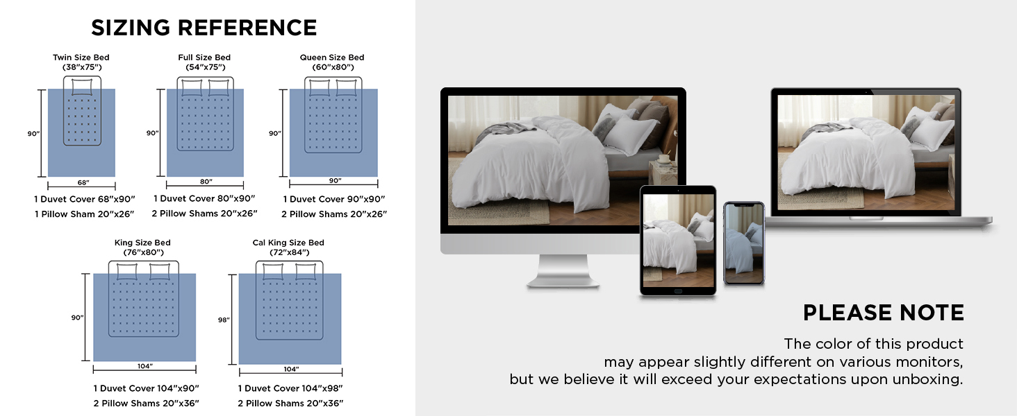 Bedsure Duvet Cover Soft Double Brushed Bedding Set for Kids Adults Zipper Closure NO Comforter