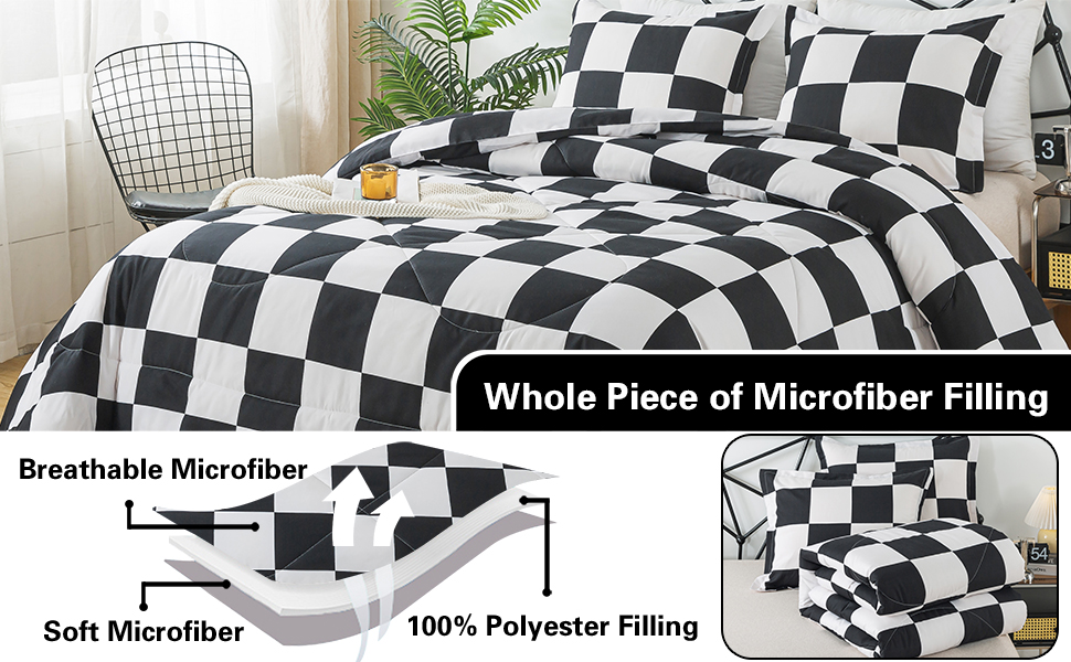 plaid print classic bedding comforter sets