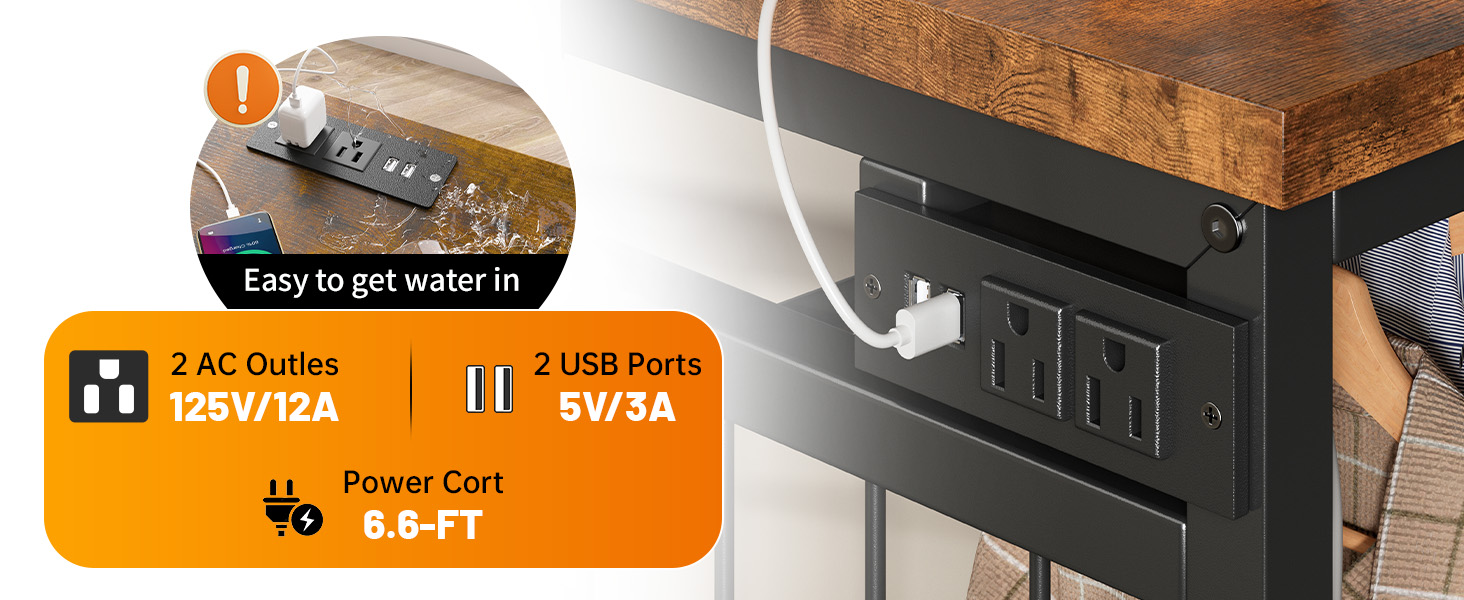 LED dresser with cloth rack