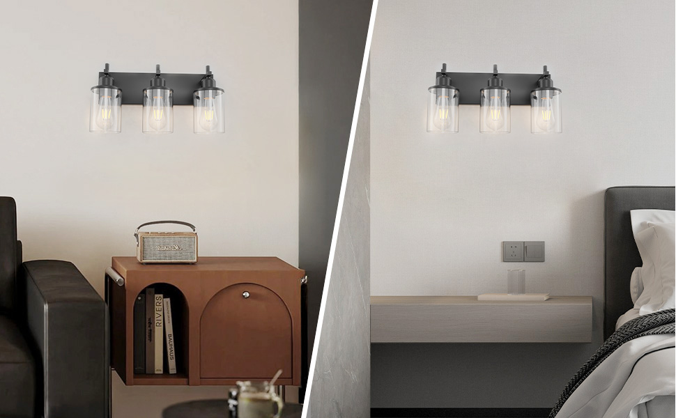 black bathroom light fixture