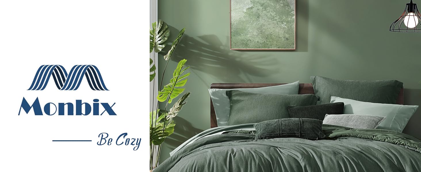 Monbix Cationic Comforter 7 Piece Bedding Set