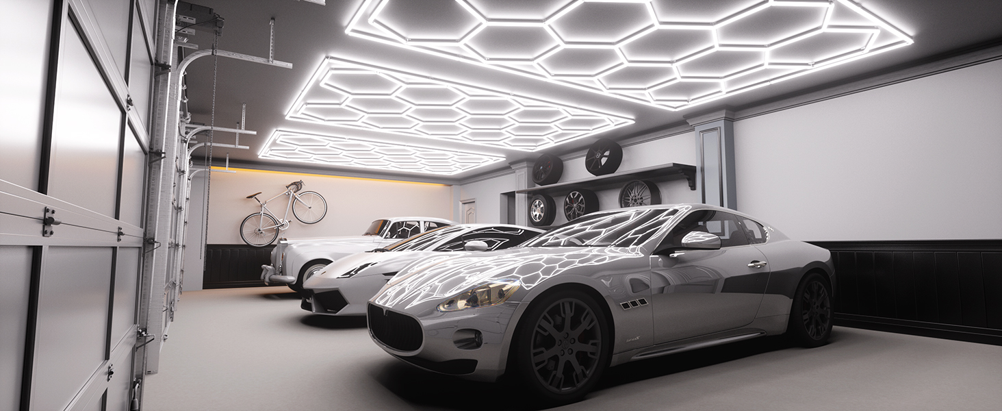hexagon garage lights