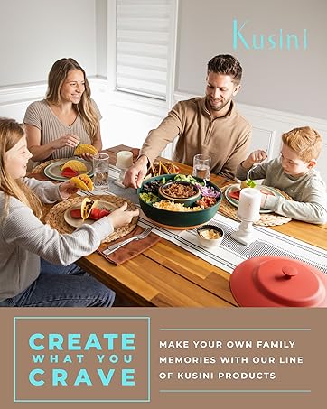 a family sitting around the dinner table with the Kusini Taco Bar