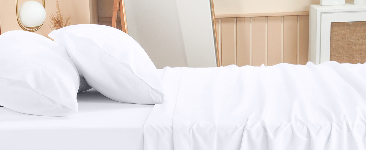 queen white sheet set