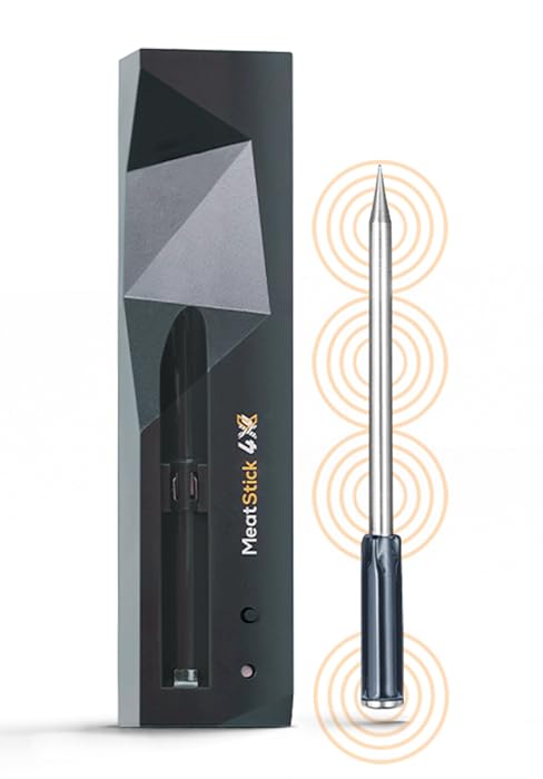 MeatStick 4X: Next-Gen Quad Sensors Wireless Meat Thermometer for grilling and smoking American BBQ
