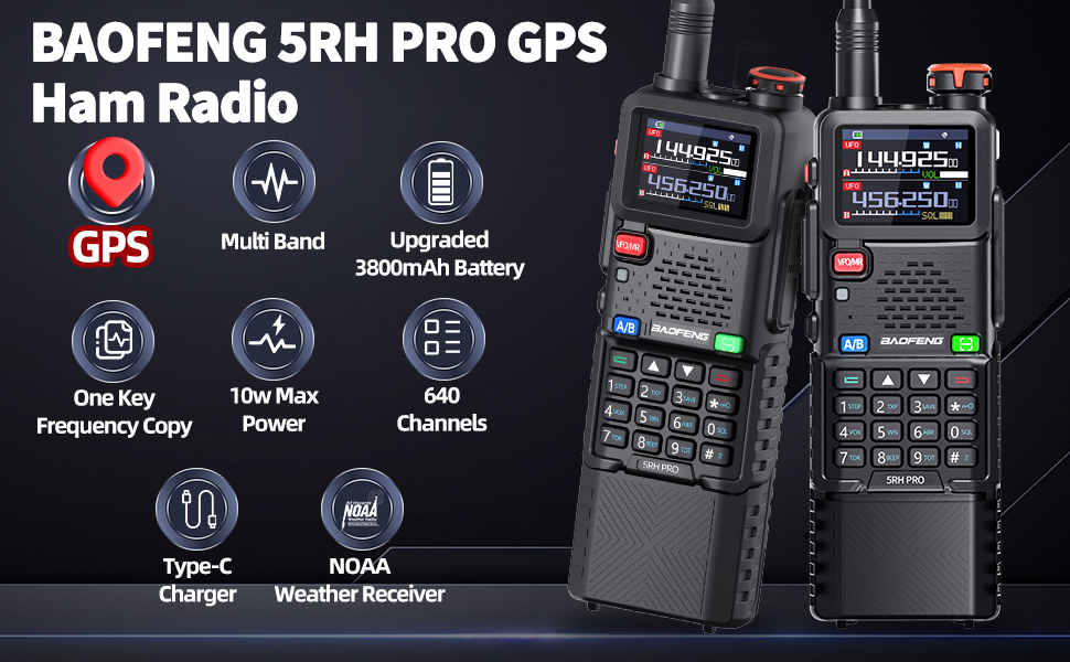 BAOFENG 5RH PRO GPS Ham Radio