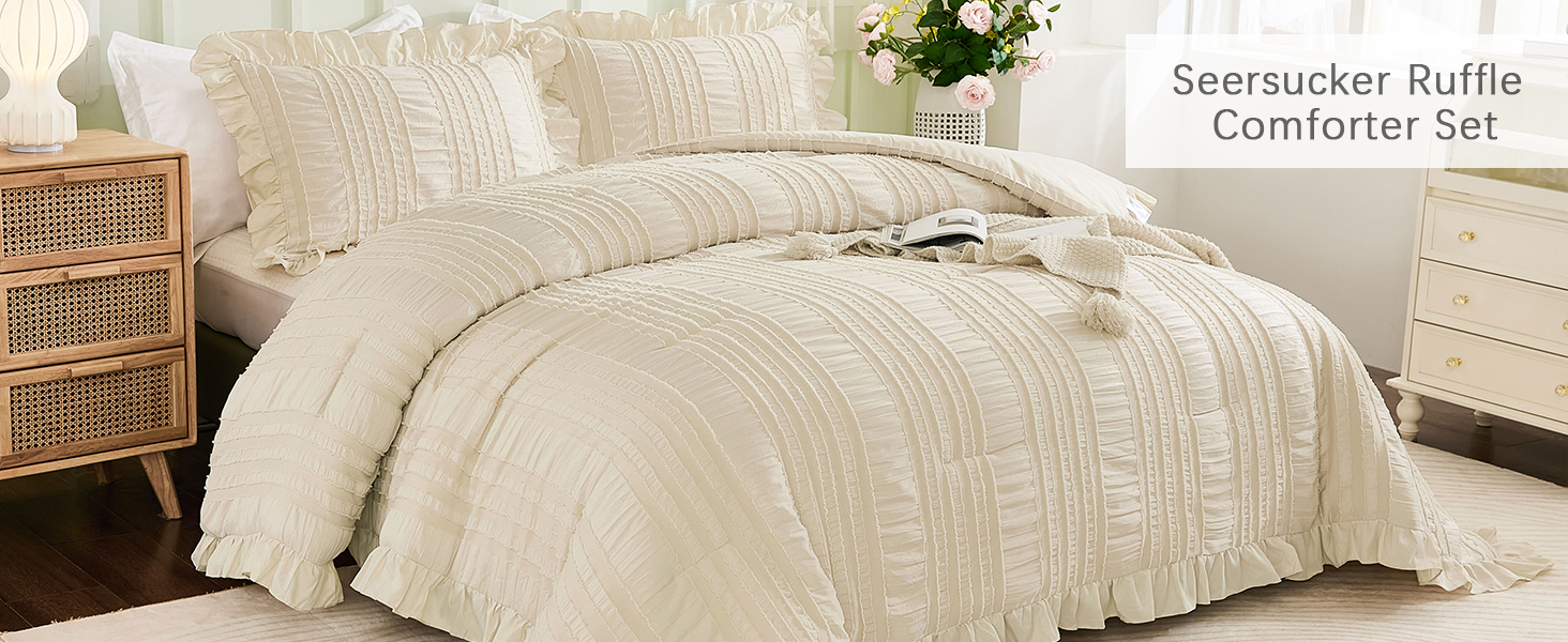 Seersucker Ruffle Comforter Set 