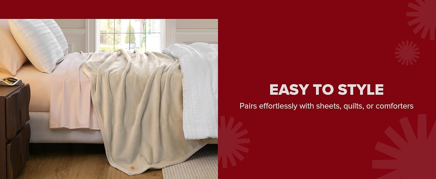 Plush bed blanket