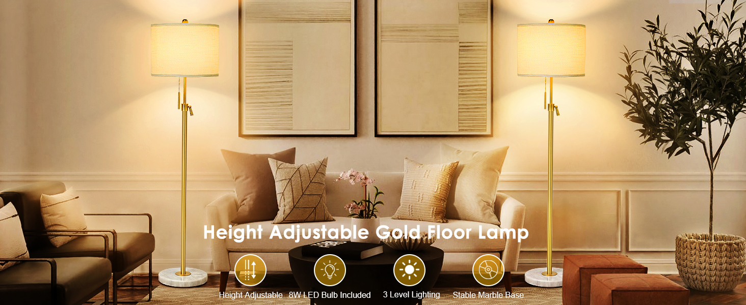 gold floor lamp