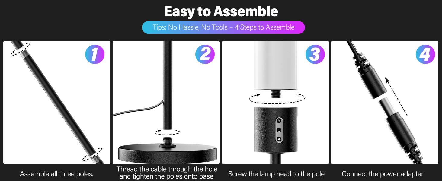 rgb lamp floor lamps standing lamp for bedroom living room reading modern office dimmable corner