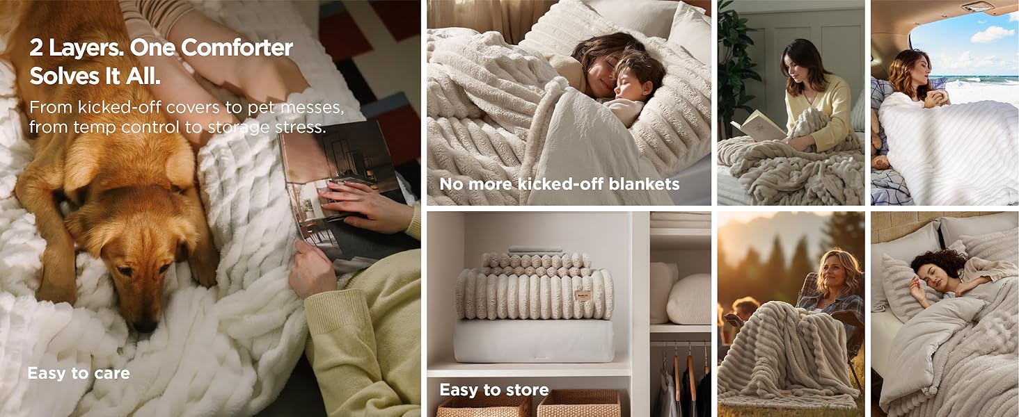 2 in 1 Comforter with Blanket Set