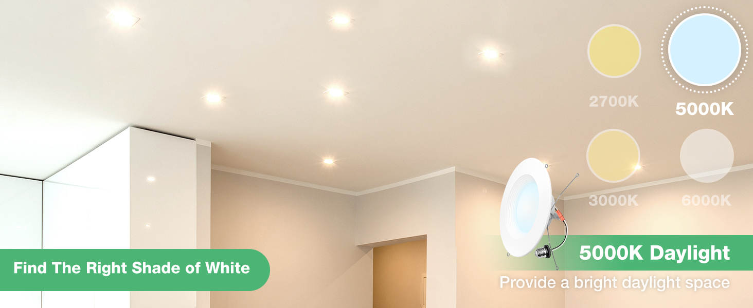 6 inch retrofit led recessed lights daylight 5000k for living room