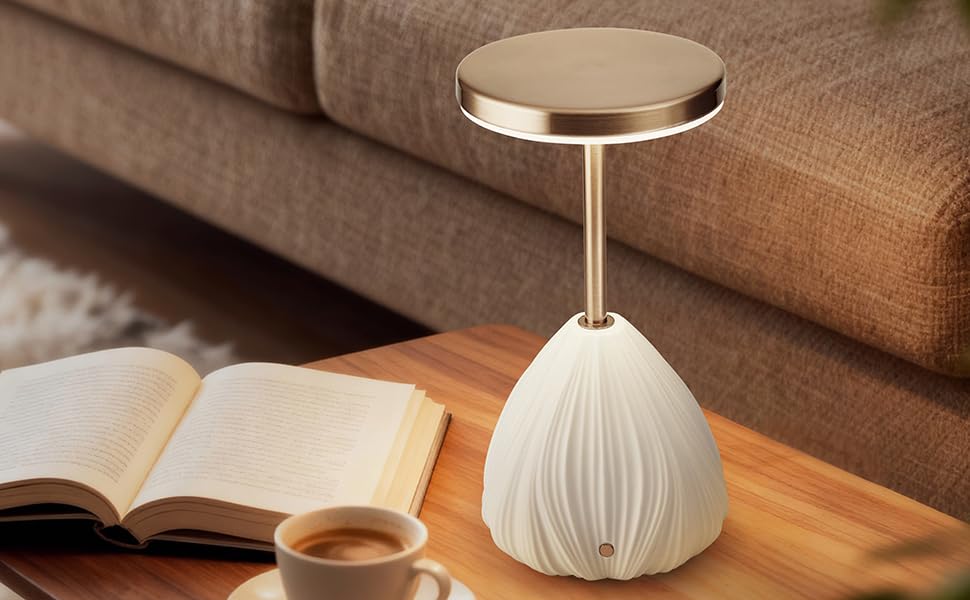 RONDURE 10.6" Ceramic Cordless Table Lamp