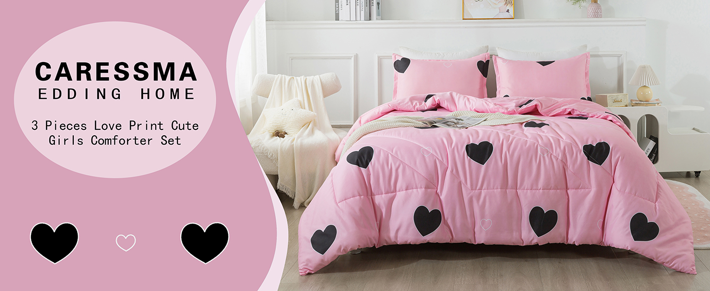girls pink comforter set