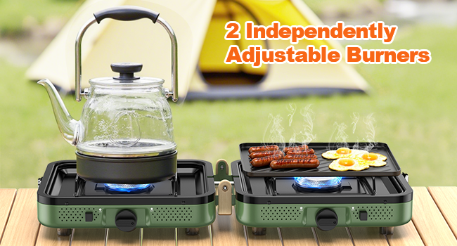 CFRERO Foldable Camping Stove with 2 Burners