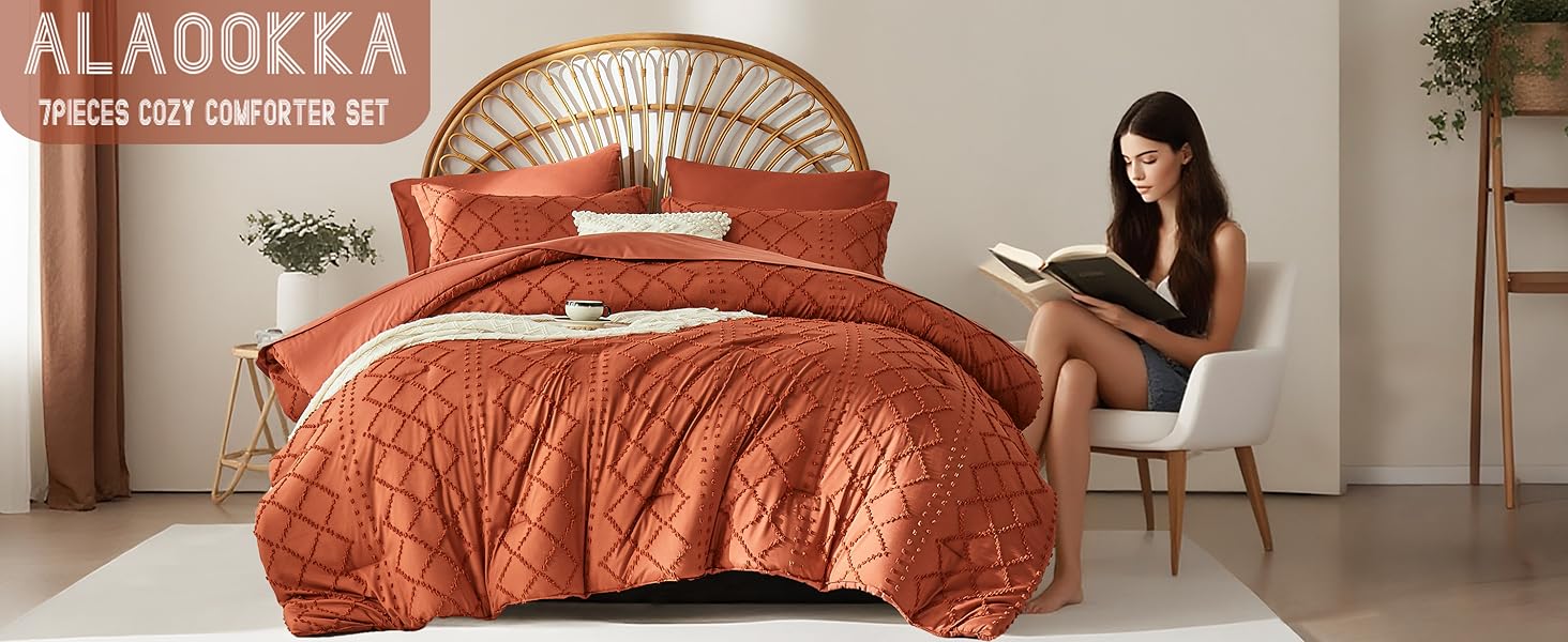 burnt orange comforter
