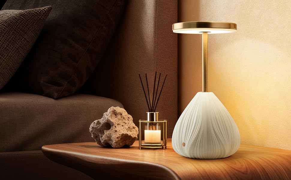 RONDURE 10.6" Ceramic Cordless Table Lamp