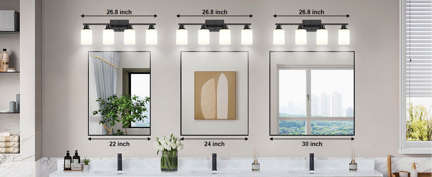 bathroom vanity lights over mirror