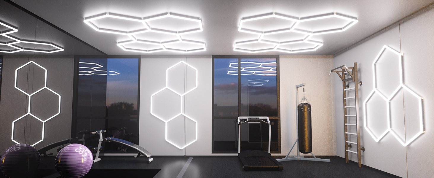 hexagon garage lights