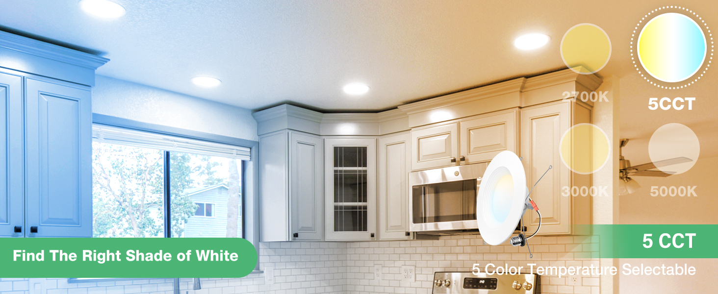 6 inch retrofit led Recessed Lights 5CCT for Living room