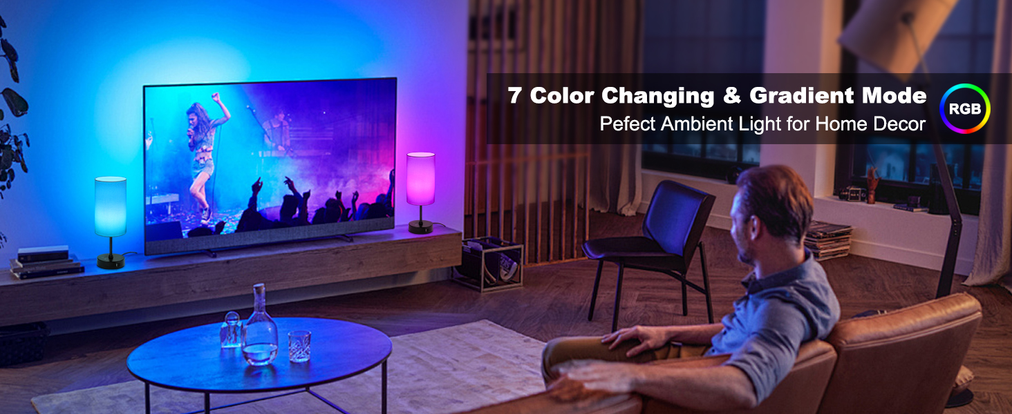 7 Colors Changing & Gradient Mode Pefect Ambient Light for Home Decor
