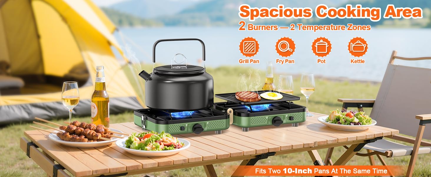 CFRERO Foldable Camping Stove with 2 Burners