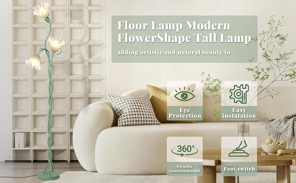 floor lamp flower lamp floor lamp for office corner lamp bedroom floor lamp green lamp