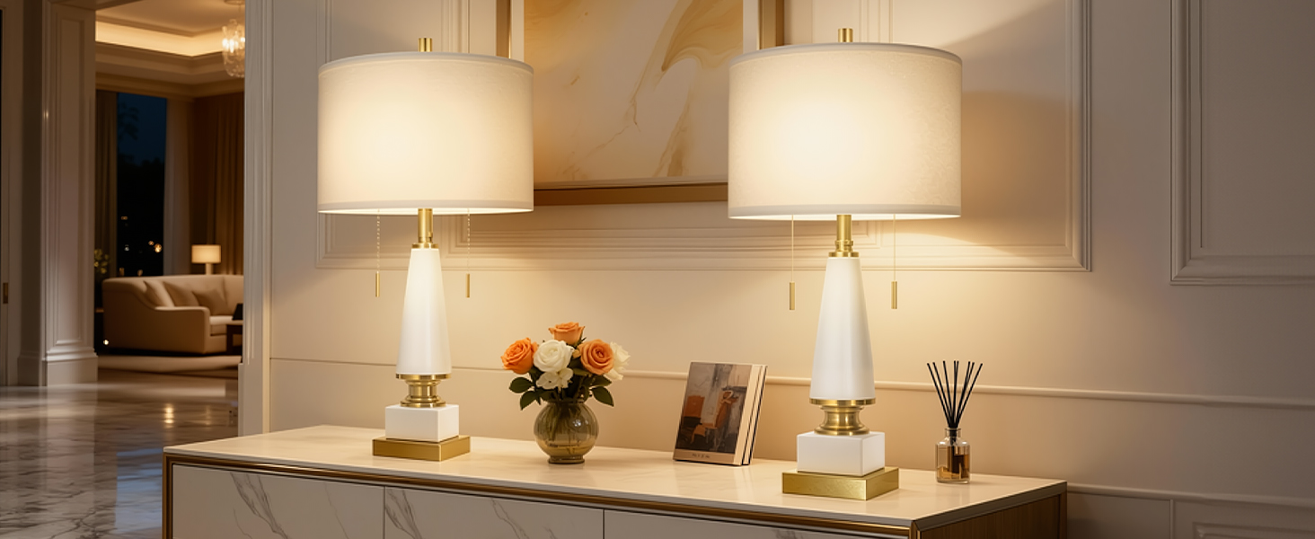 Ceramic Table Lamps Set of 2 for Living Room