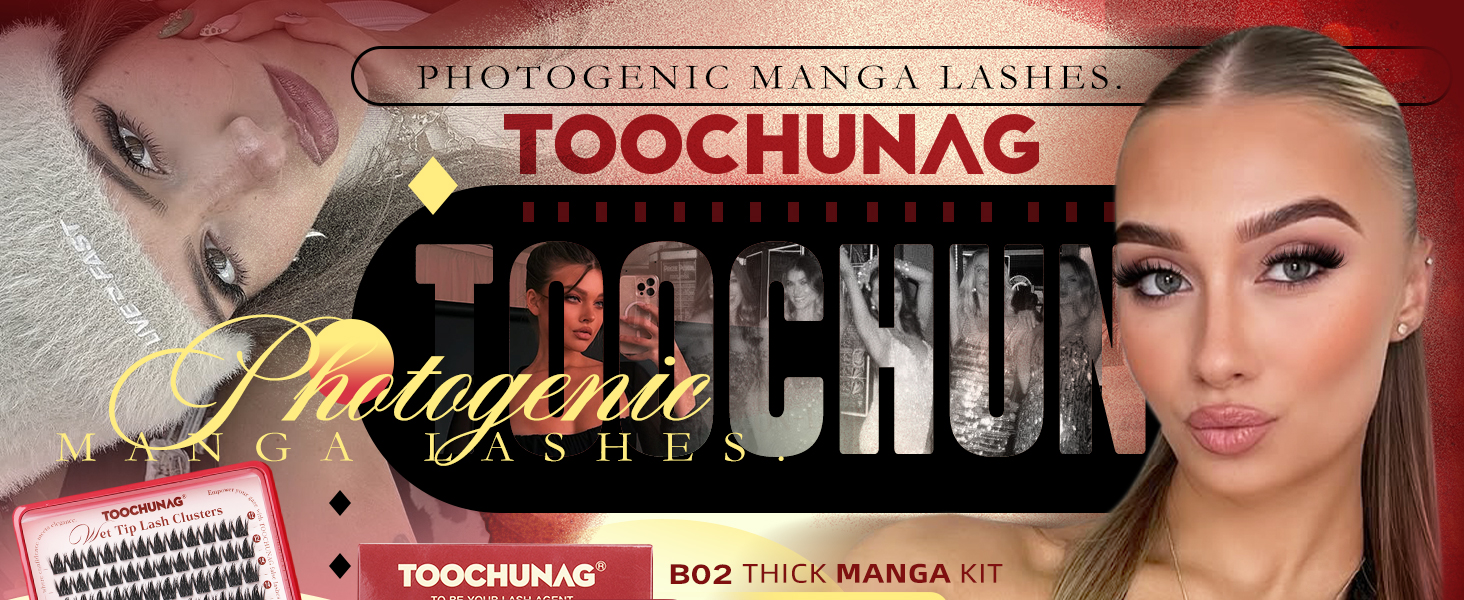 thick manga lash clusters diy lash extension volume false eyelashes