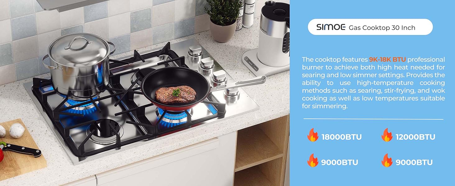 30 inch gas cooktop