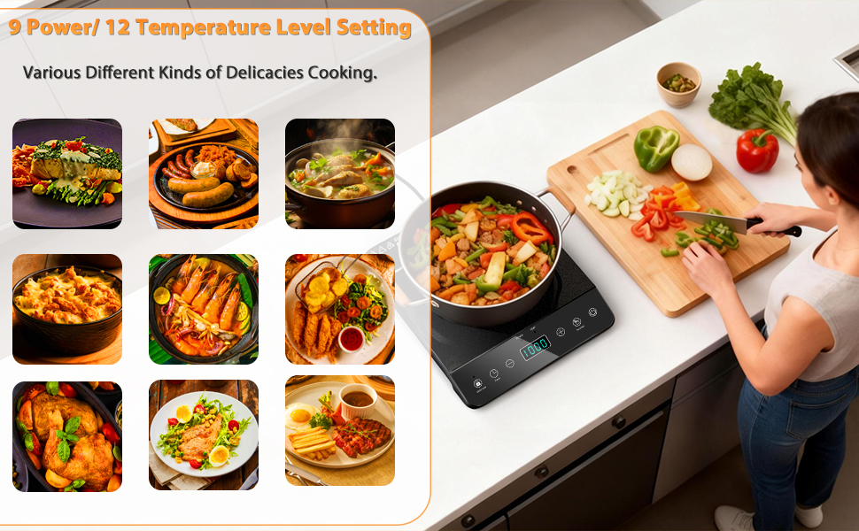 Portable Induction Cooktop Compatible with Magnetic Material Cookware