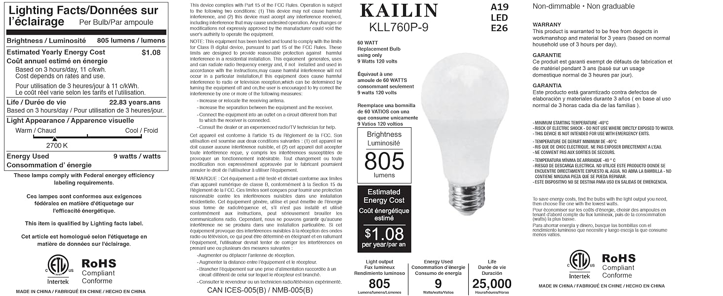 Lighting Facts Per Bulb