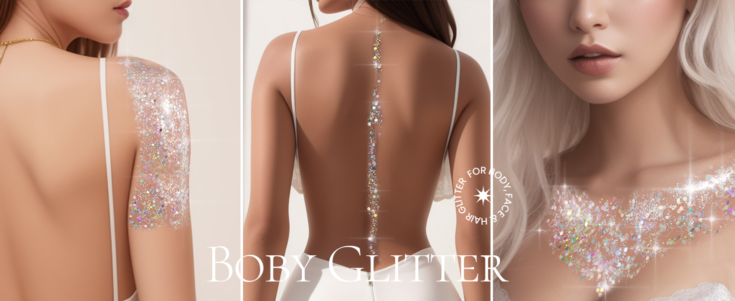 Body glitter Body glitter gel silver body glitter