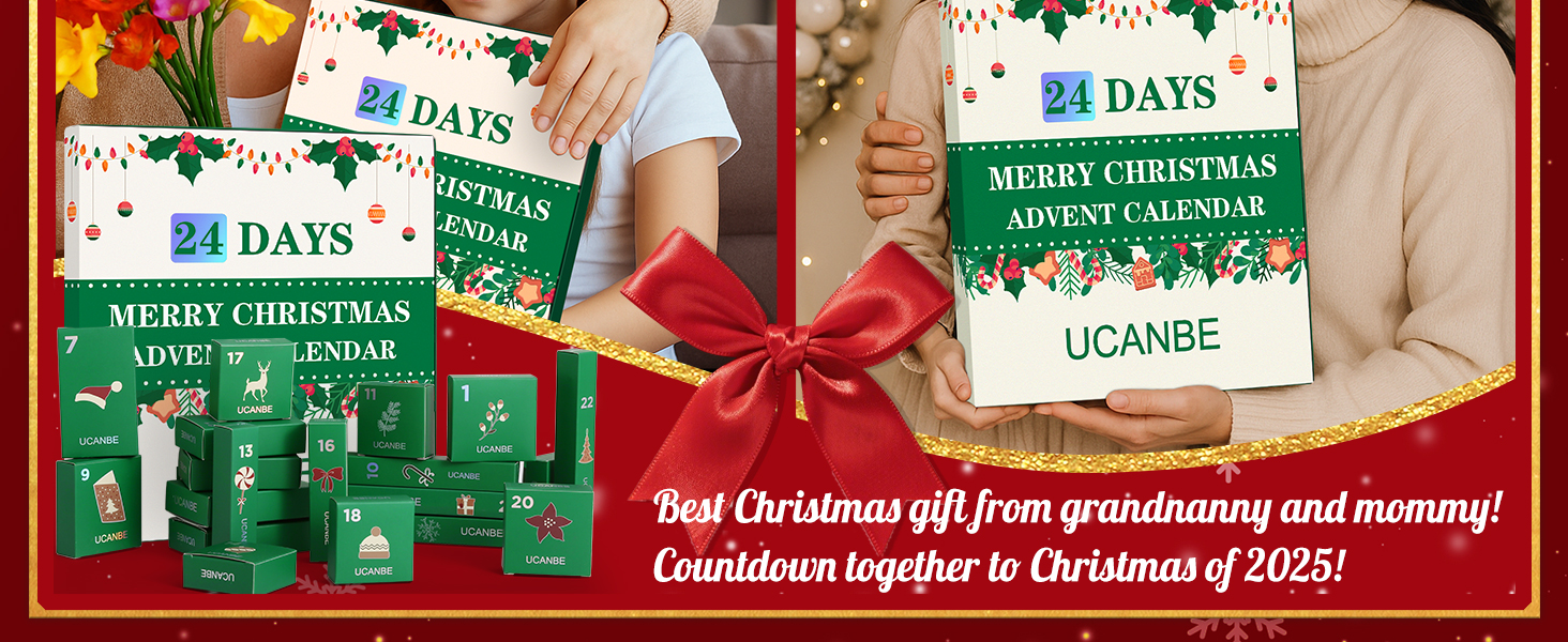 UCANBE Makeup Advent Calendar 2025, 24 Days Christmas Makeup Gift Set for Adult Women &amp; Teen Girls