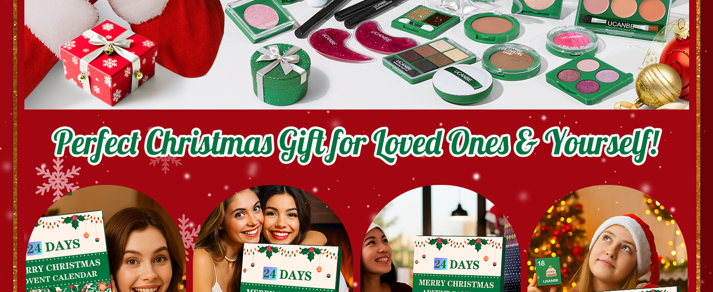 UCANBE Makeup Advent Calendar 2025 24 Days Christmas Makeup Gift Set for Adult Women &amp; Teen Girls