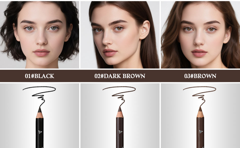 Black, Brown, Dark Brown Eyebrow pencil for women
