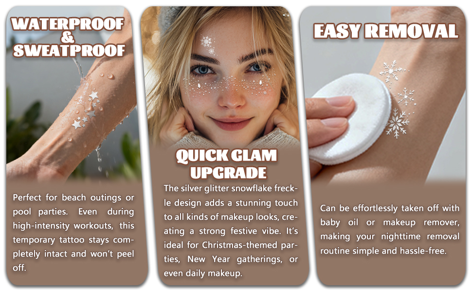 Silver Glitter Freckles Tattoos