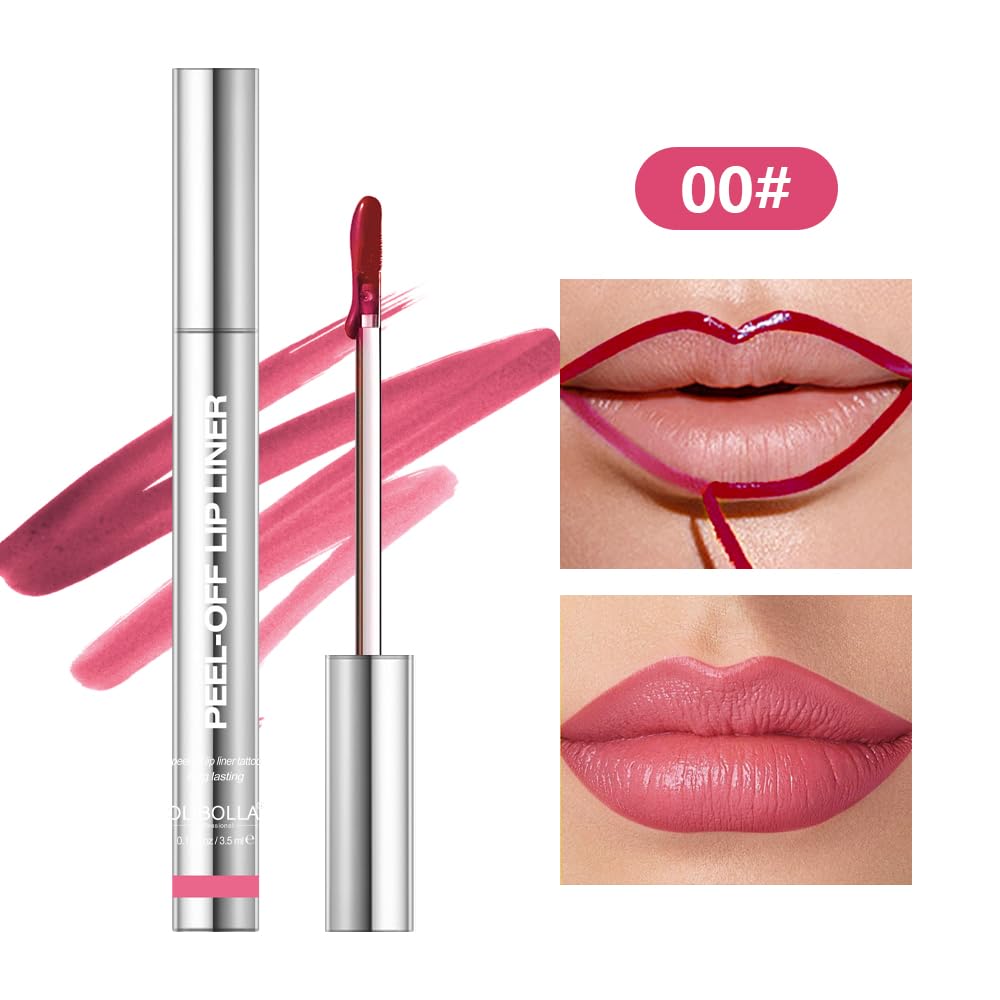 4Pcs Peel Off Lip Liner Stain Set - Long-Lasting, Smudge-Proof, Waterproof Nude Matte Lip Tint, Non-Fading Peel Off Lip Color, Effortless Precision & Full Coverage, 24H Color Hold - Image 2