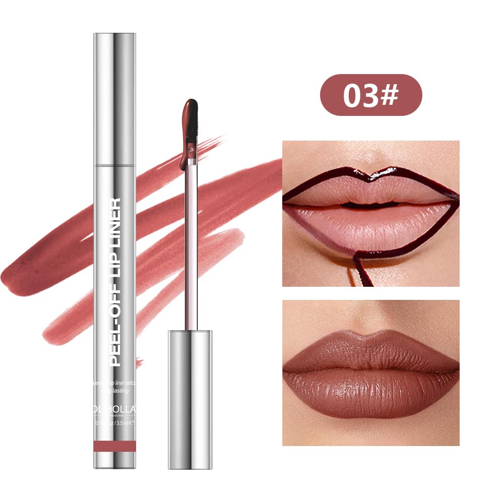 4Pcs Peel Off Lip Liner Stain Set - Long-Lasting, Smudge-Proof, Waterproof Nude Matte Lip Tint, Non-Fading Peel Off Lip Color, Effortless Precision & Full Coverage, 24H Color Hold - Image 4