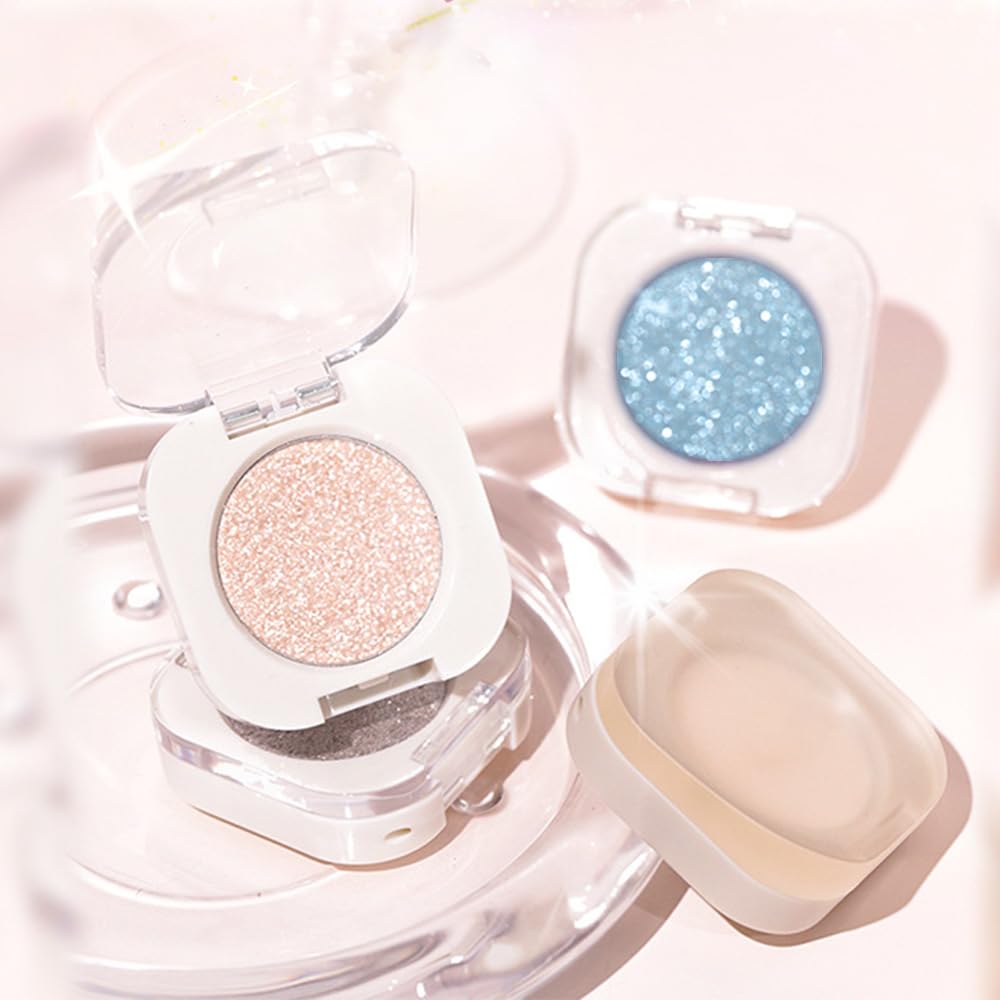 Champagne Shimmer Single Eyeshadow, Lightweight Blendable Mini Eye Shadow for Older Women, Monochrome Eyeshadow Palette Makeup Pigmented Waterproof, Vegan & Cruelty-Free, 24 - Image 6