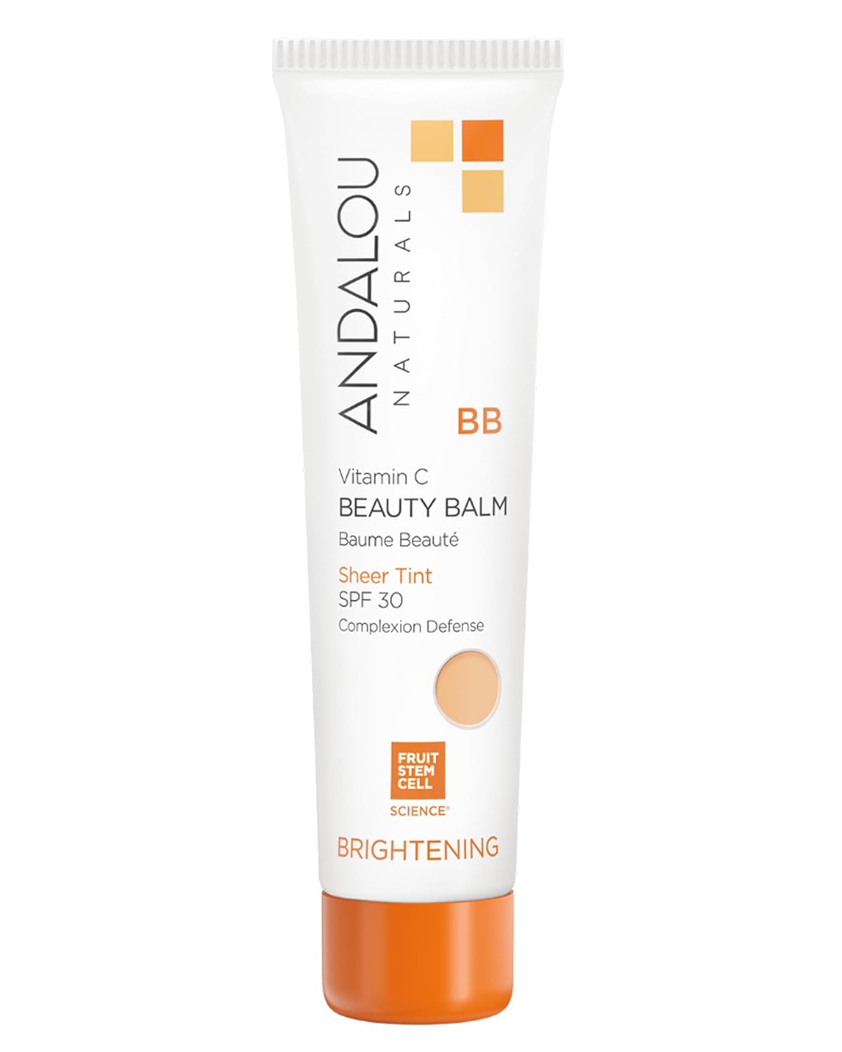 Andalou Naturals Vitamin C BB Beauty Balm Sheer Tint SPF 30 - 2-in-1 BB Cream & Mineral Sunscreen for Face - With Non-Nano Zinc Oxide Skin Protection - 2 fl oz
