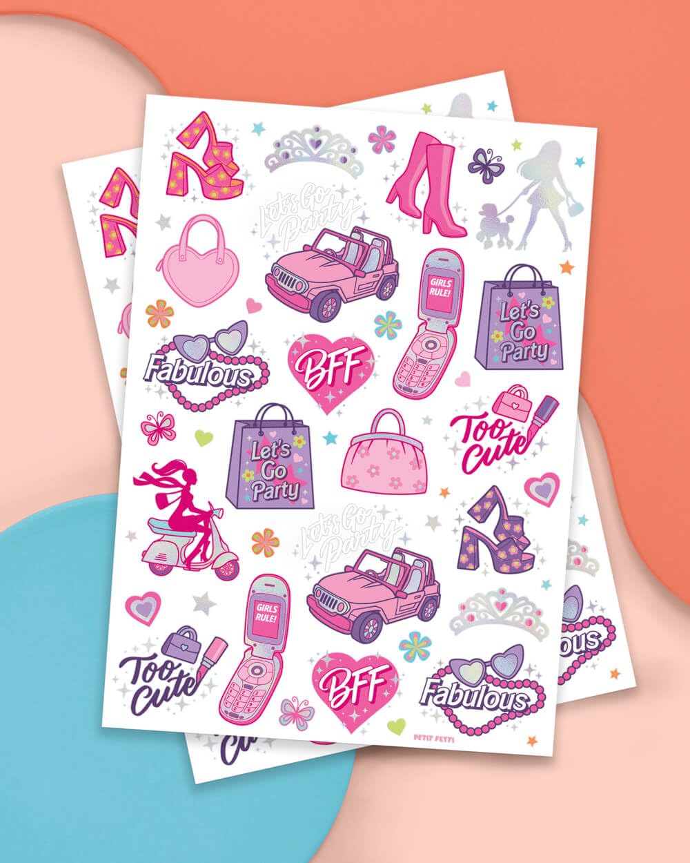 xo, Fetti Pink Temporary Tattoos for Girls - 42 styles | Pink Birthday Party Supplies, Party Favors, Cute Decorations, Easter Basket - Image 2