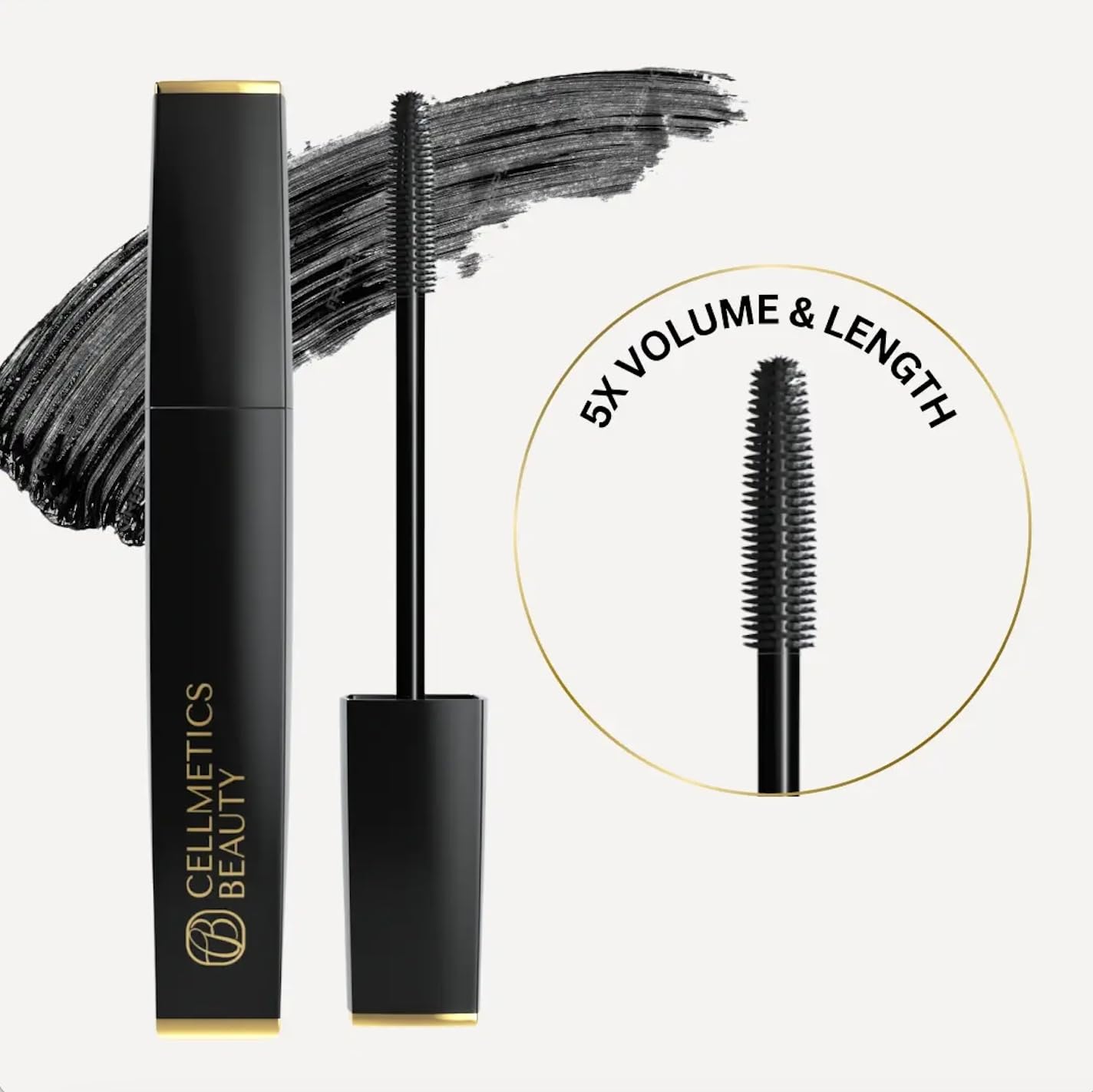 Cellmetics Mascara for Older Women 60 Plus, Volumizing & Lengthening Tubing Mascara with Lash Growth Effect, Hypoallergenic, Smudge-Free and Gentle for Sensitive Eyes (Black) - Image 4